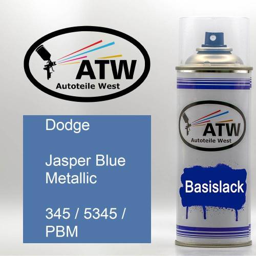 Dodge, Jasper Blue Metallic, 345 / 5345 / PBM: 400ml Sprühdose, von ATW Autoteile West.